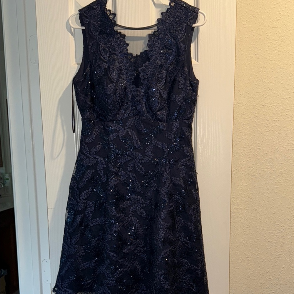 Morgan & Co. Navy Lace Mini Dress